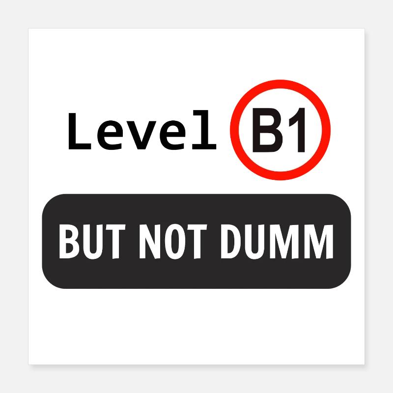 Level B1, but not dumm Poster 40x40 cm