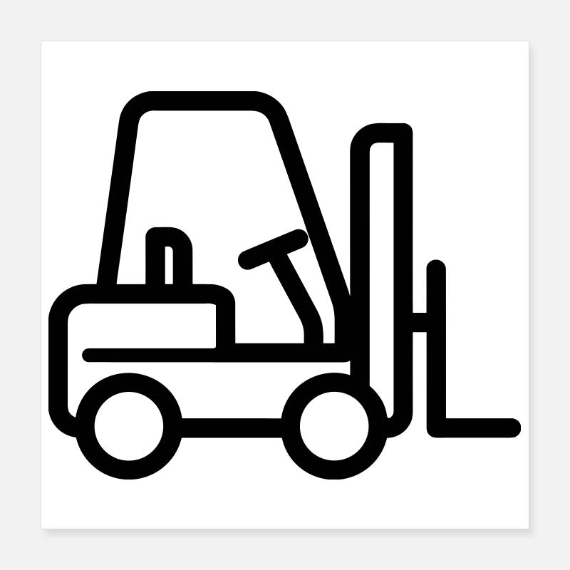 Forklift Poster 16" x 16" (40x40 cm)