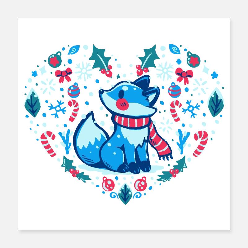 Herz des Winters Poster 40x40 cm