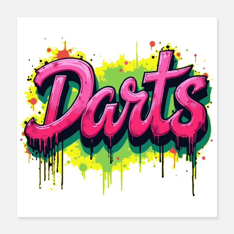 Fléchettes, fléchettes, graffitis Poster 40 x 40 cm