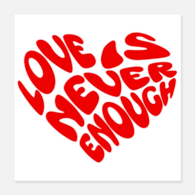 One Love Heart Shape Design Poster 16" x 16" (40x40 cm)