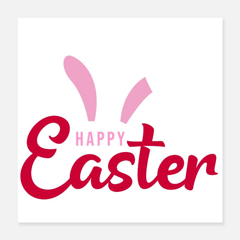 Joyeuses Écritures du Lapin de Pâques Poster 40 x 40 cm