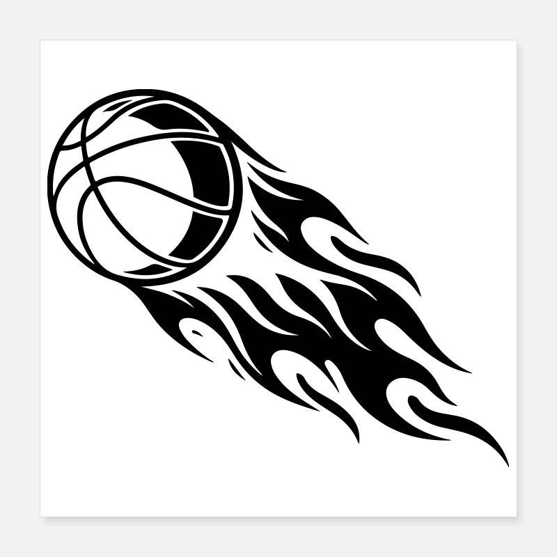 Basketball Fire Poster 40 x 40 cm
