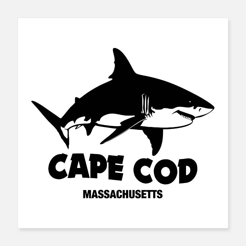 Cape Cod - grands requins blancs Poster 40 x 40 cm