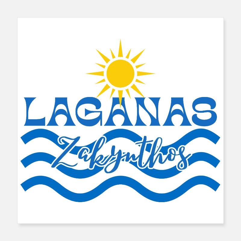 Vagues de soleil de Zakynthos de Laganas Poster 40 x 40 cm