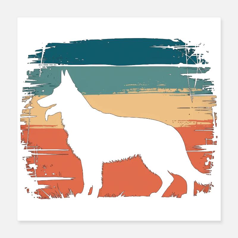 Dingo Australischer Wildhund Tierliebhaber Design Poster 40x40 cm