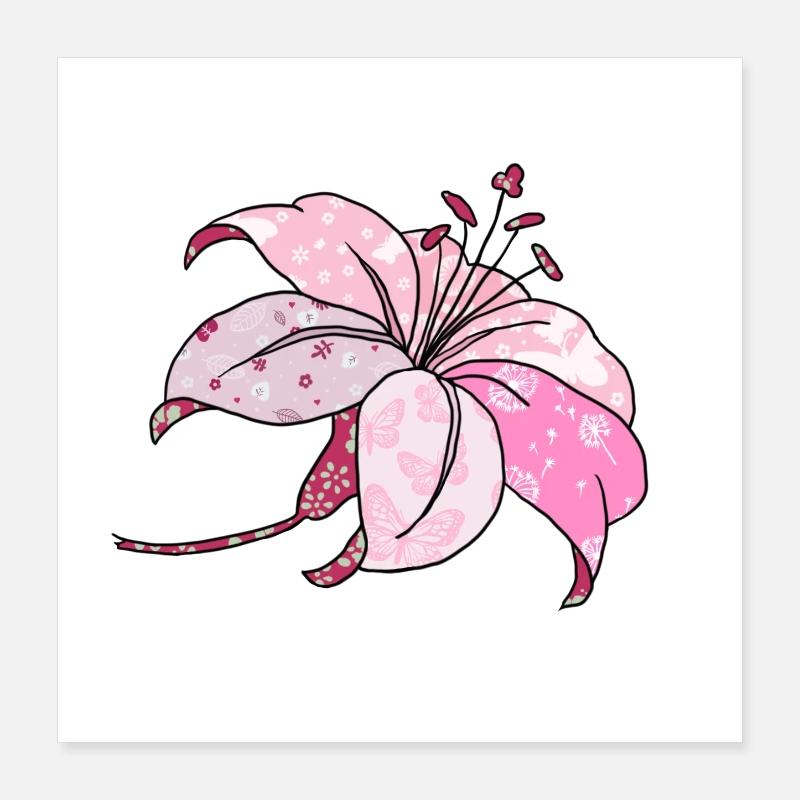 bunte Lilie Poster 40x40 cm