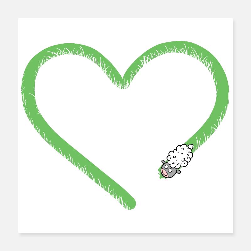 Heart Sheep I Sheep Comic Poster 40 x 40 cm