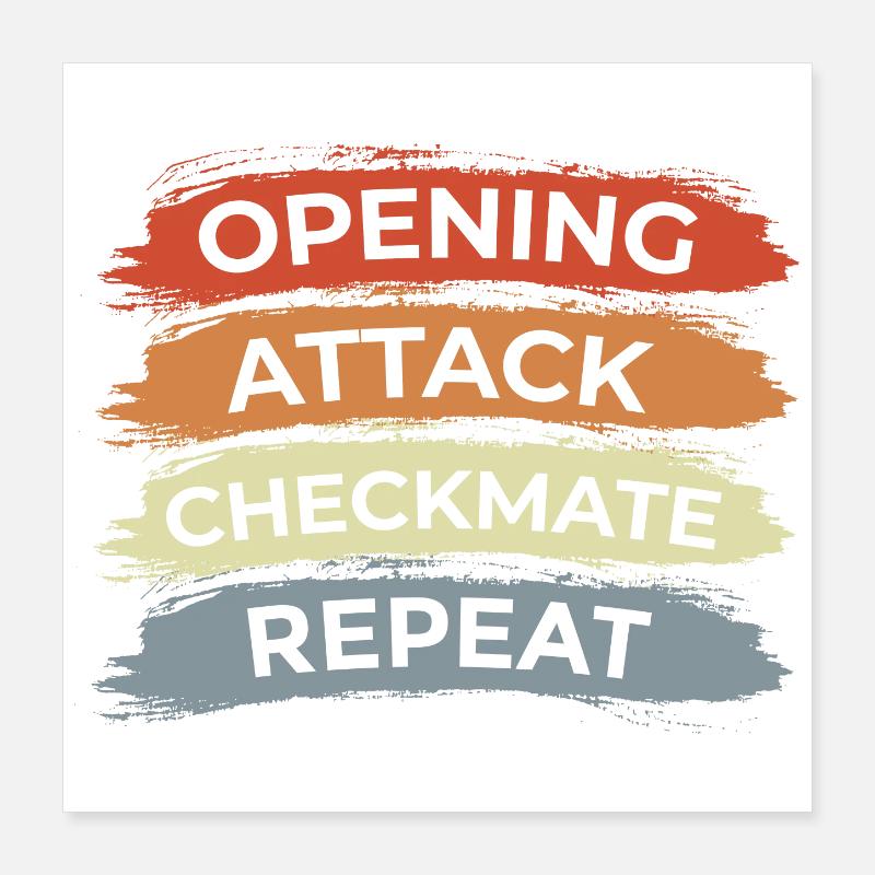 Schach Spruch Poster 40x40 cm