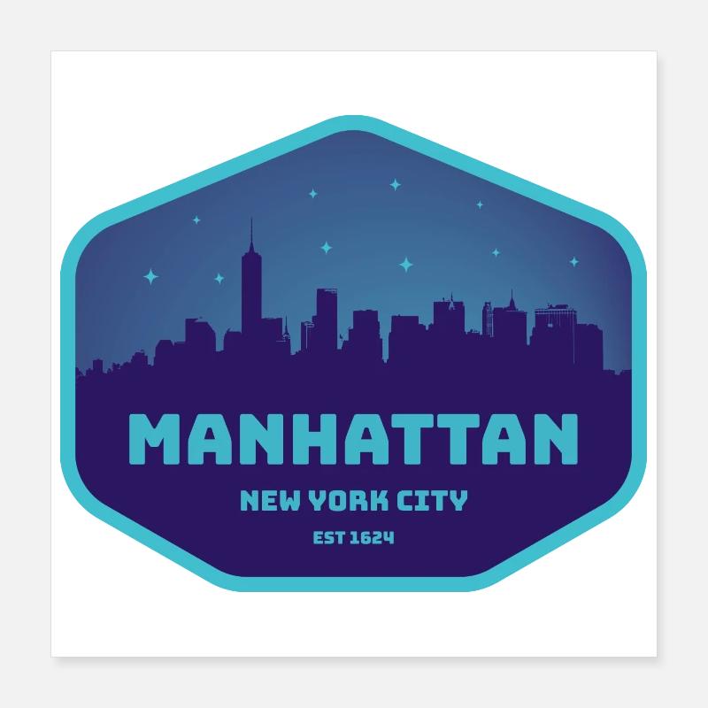 Manhattan NYC Poster 40 x 40 cm