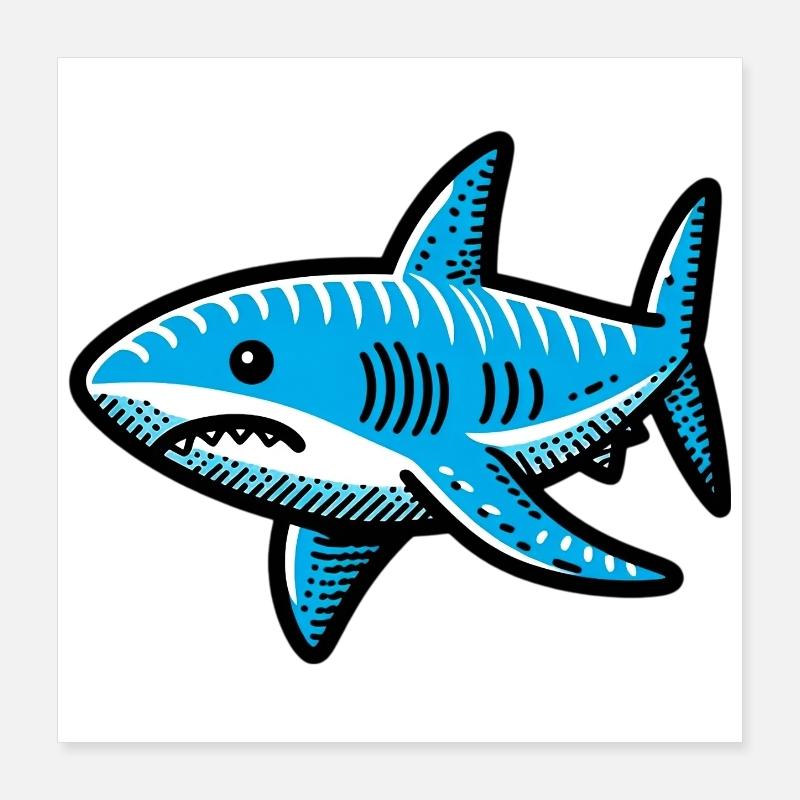 Shark Poster 16" x 16" (40x40 cm)