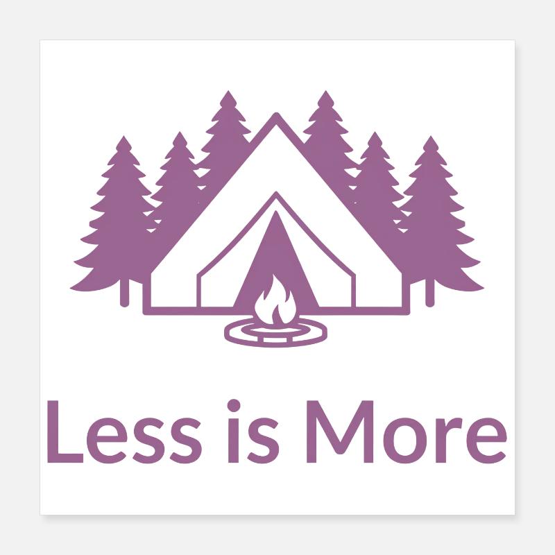 Less is more – Camping Forest minimaliste Poster 40 x 40 cm