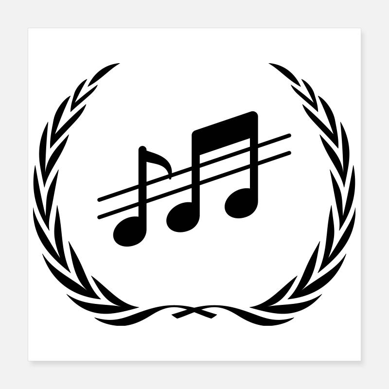 Couronne de notes de musique Poster 40 x 40 cm