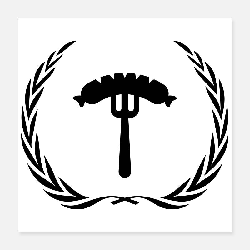 Wurst Gabel Würstchen Poster 40x40 cm