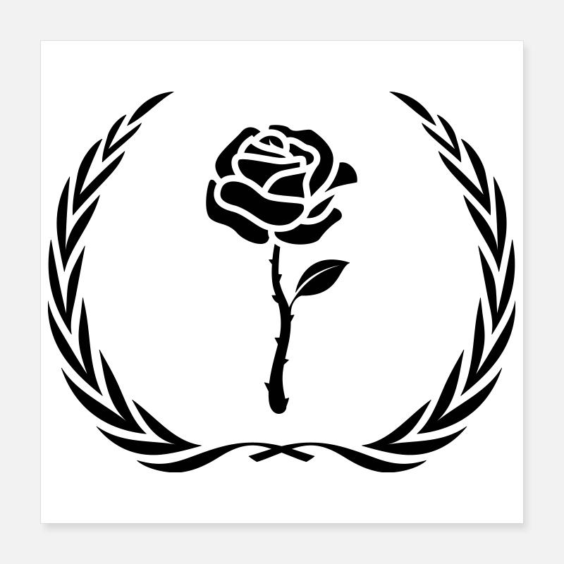 Rose Symbol Wreath Poster 16" x 16" (40x40 cm)