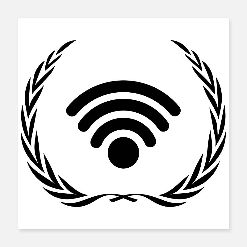 Wlan Internet Kranz Poster 40x40 cm