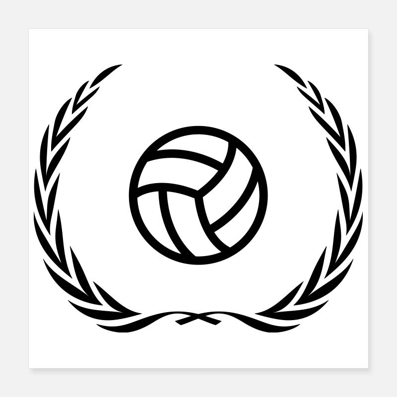 Volleyball Icon Poster 16" x 16" (40x40 cm)