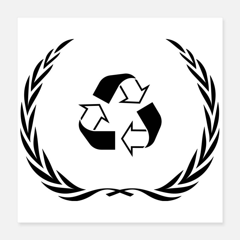 Couronne de symbole de recyclage Poster 40 x 40 cm