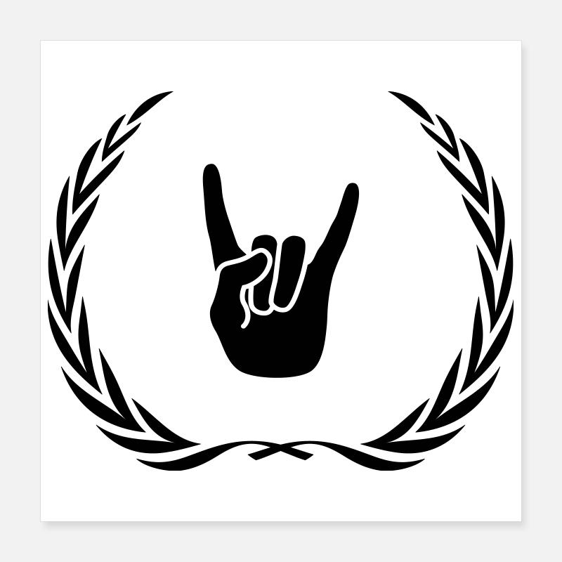 Couronne de symbole de la main du parti Poster 40 x 40 cm