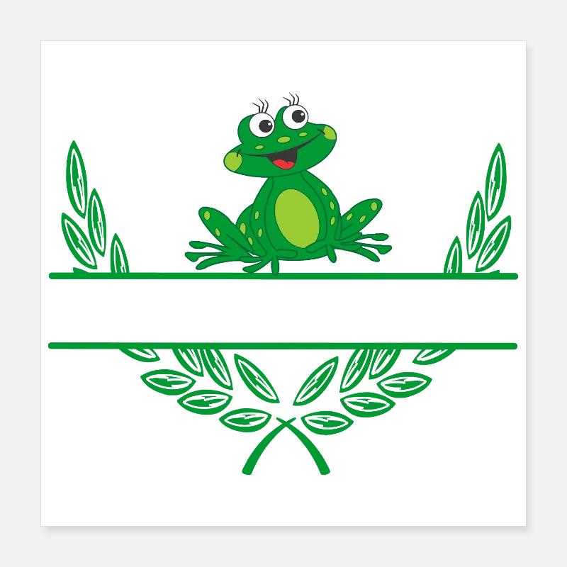Frog Laurel Wreath with Namespace Poster 16" x 16" (40x40 cm)