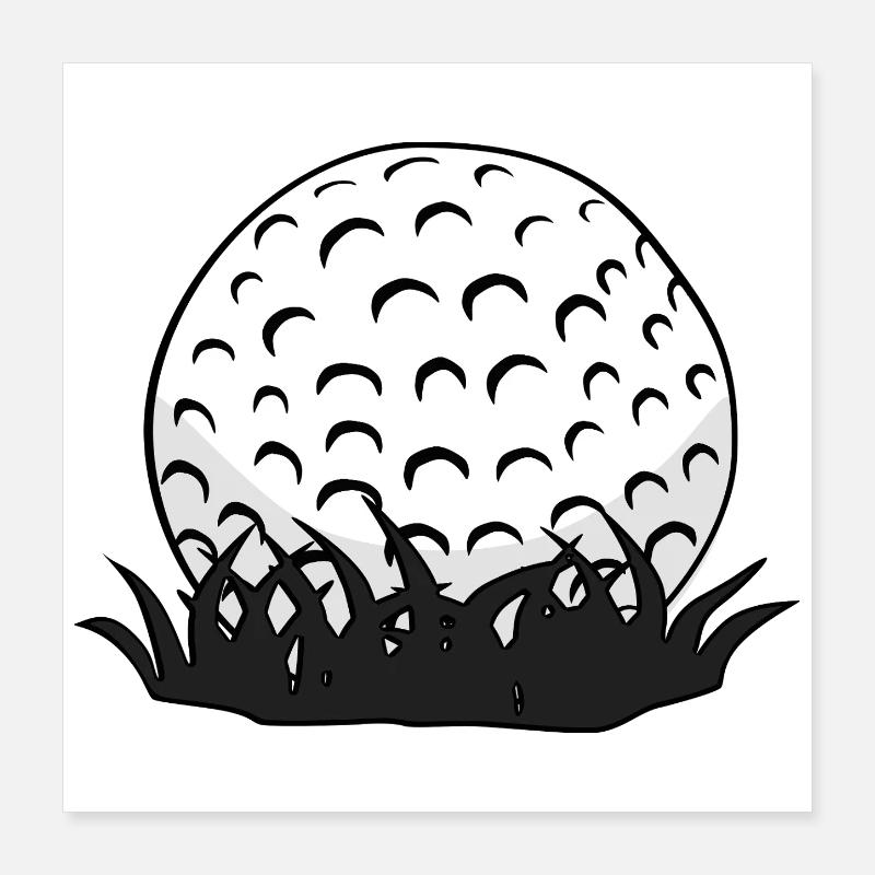 Balle de golf Poster 40 x 40 cm