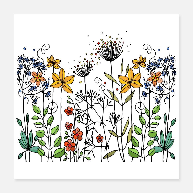 Flowers Poster 16" x 16" (40x40 cm)