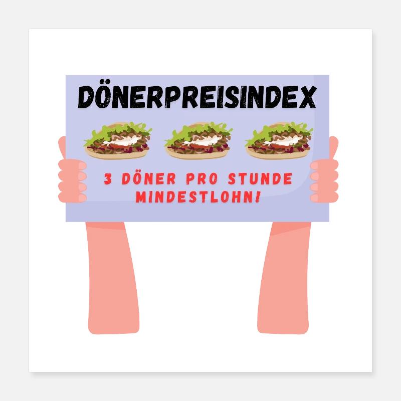 Dönerpreisindex Poster 40x40 cm