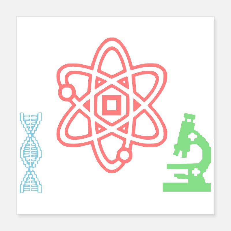 Science Set Atom DNA Poster 16" x 16" (40x40 cm)
