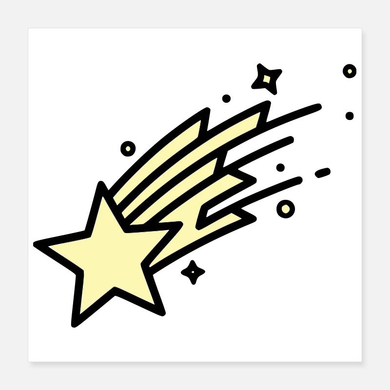 Shooting Star Comet Comic Poster 16" x 16" (40x40 cm)