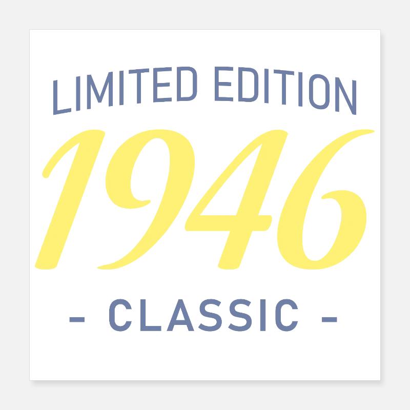 Tee 80 Ans 1946 Typographie Bold Poster 40 x 40 cm