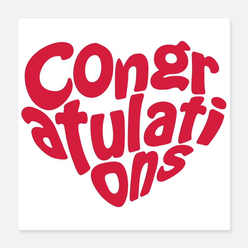 Congratulations | Gratulation Poster 16" x 16" (40x40 cm)