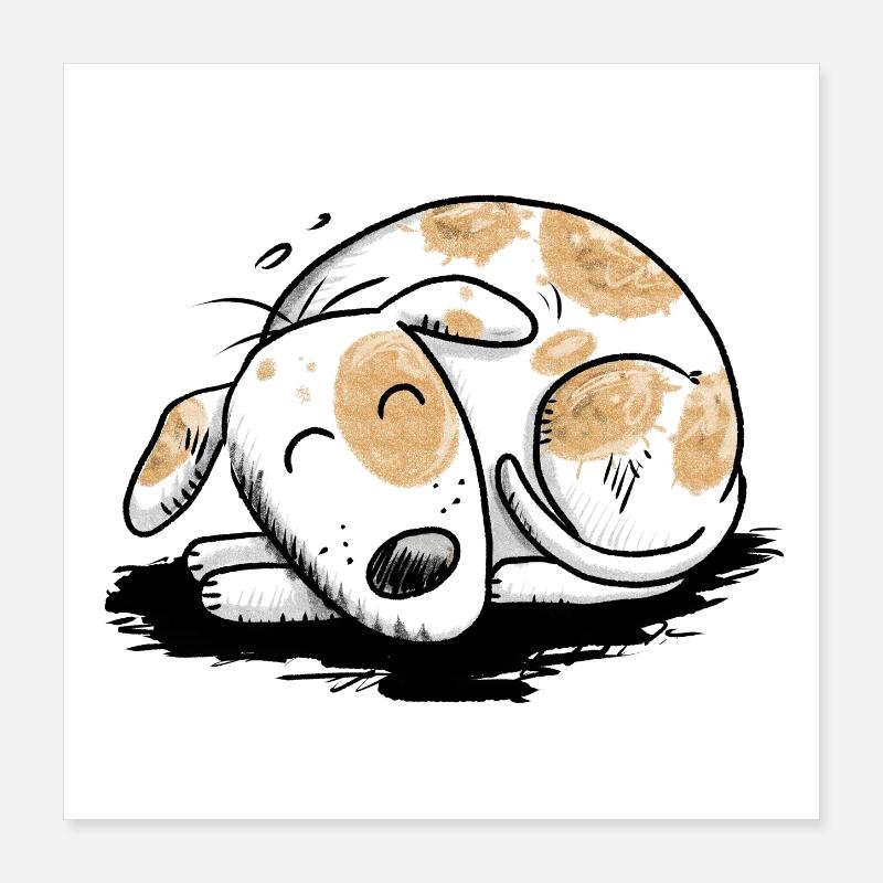 Drolliger Jack Russell Hund Comic Poster 40x40 cm