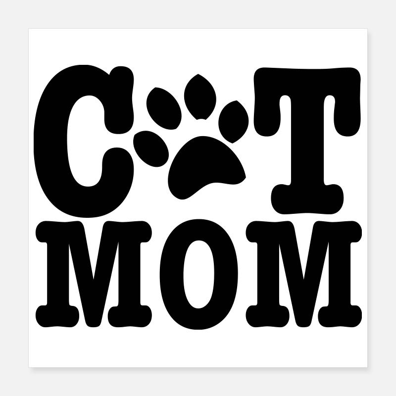 chat - Poster 40 x 40 cm - blanc