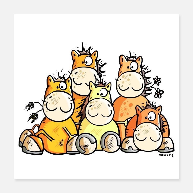 Pferde Freundschaft Poster 40x40 cm