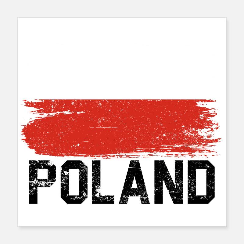 Drapeau de la Pologne Poster 40 x 40 cm