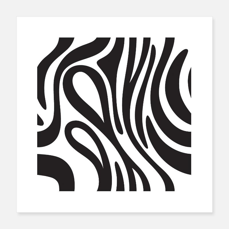 Zebra-Dekoration - Afrikanische Savanne-Effekt Poster 40x40 cm