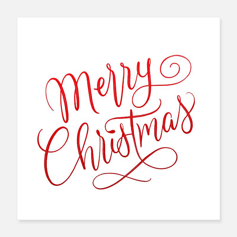 Merry Christmas with snowflakes Poster 16" x 16" (40x40 cm)