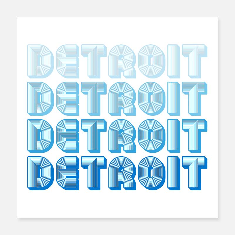 Séquence de mots en gradient de Detroit Poster 40 x 40 cm