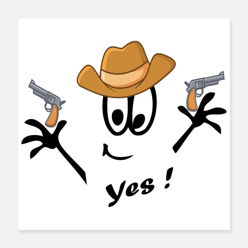 Cowboy, Carnaval, Bande dessinée Poster 40 x 40 cm
