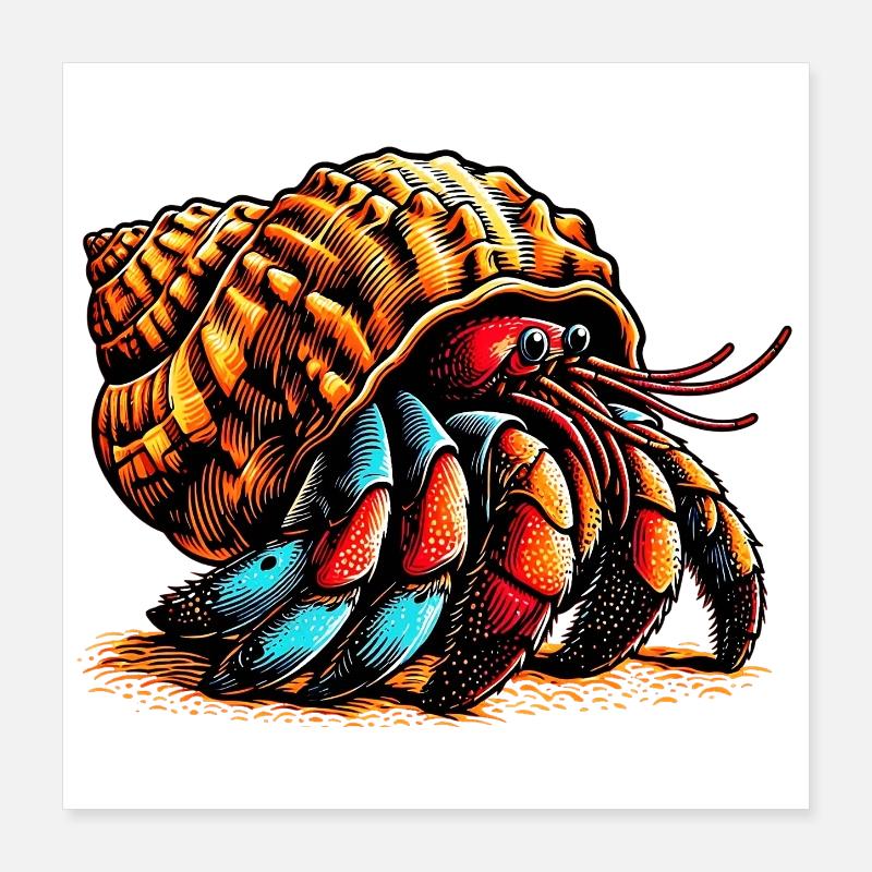 Hermit crab Poster 16" x 16" (40x40 cm)