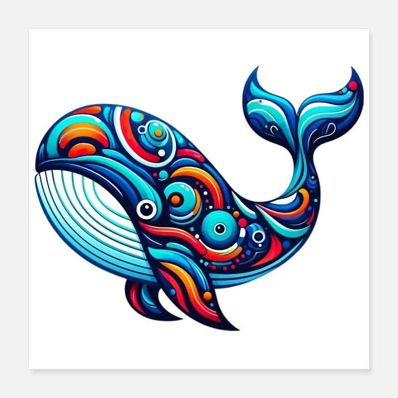 Baleine Poster 40 x 40 cm