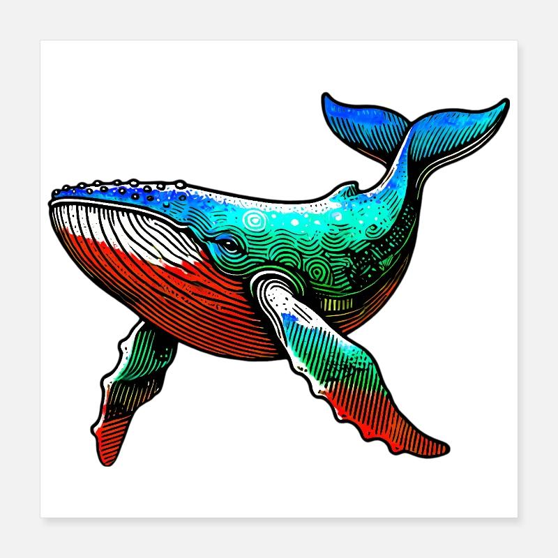 Baleine Poster 40 x 40 cm