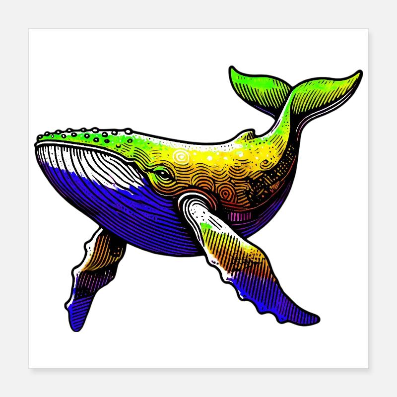 Baleine Poster 40 x 40 cm