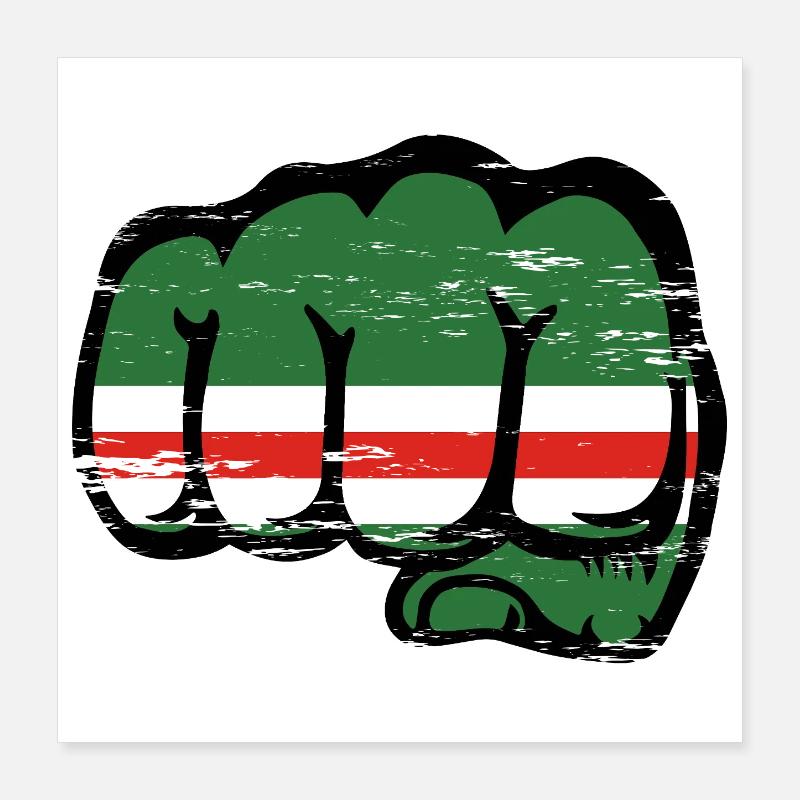 Tschetschenien Flagge Faust used Poster 40x40 cm
