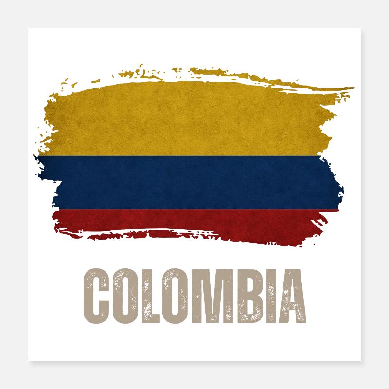 Vintage Colombie, drapeau de la Colombie Poster 40 x 40 cm