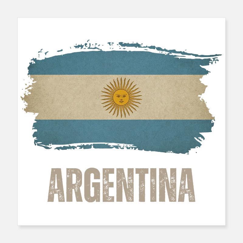 Vintage Argentine, Drapeau de l’Argentine Poster 40 x 40 cm