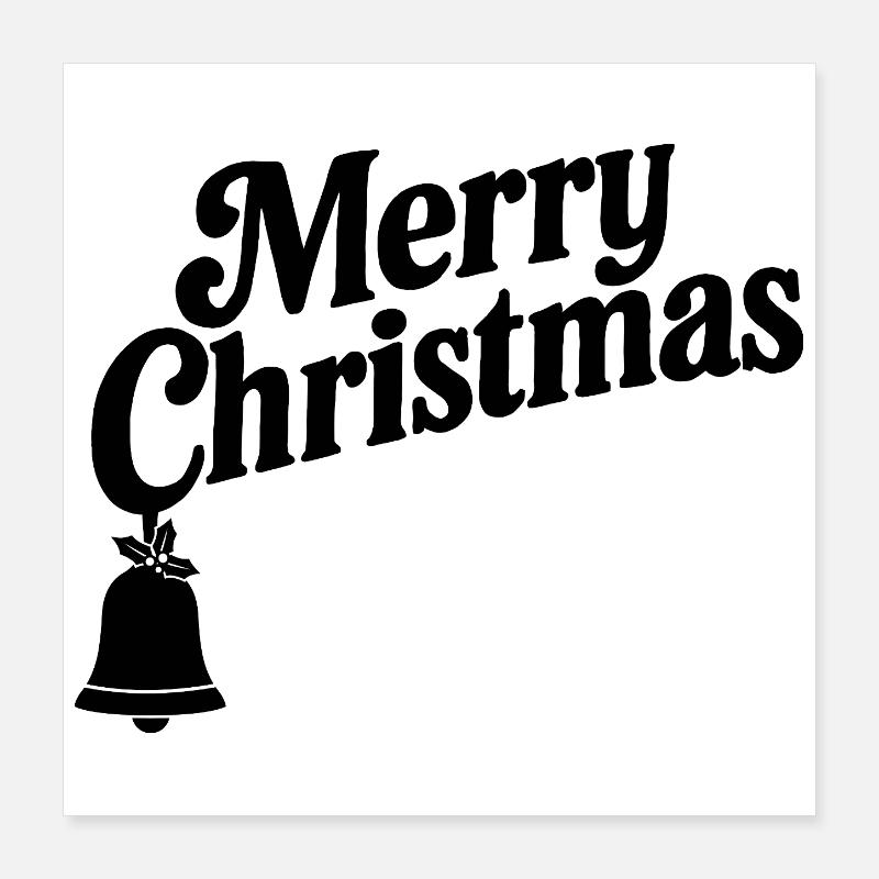 Joyeux Noël avec une seule cloche de Noël Poster 40 x 40 cm