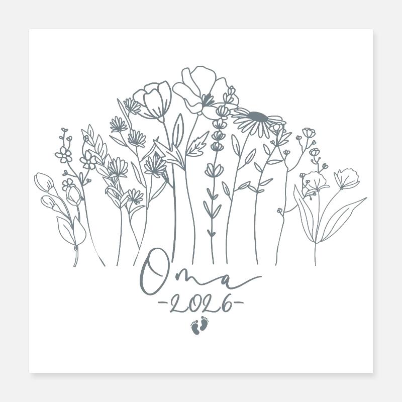 Stolze Oma 2026 Geschenkidee Poster 40x40 cm