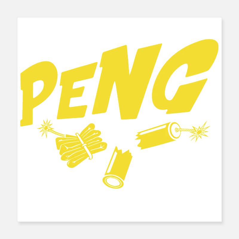 Peng explosion yellowbang motif Poster 16" x 16" (40x40 cm)