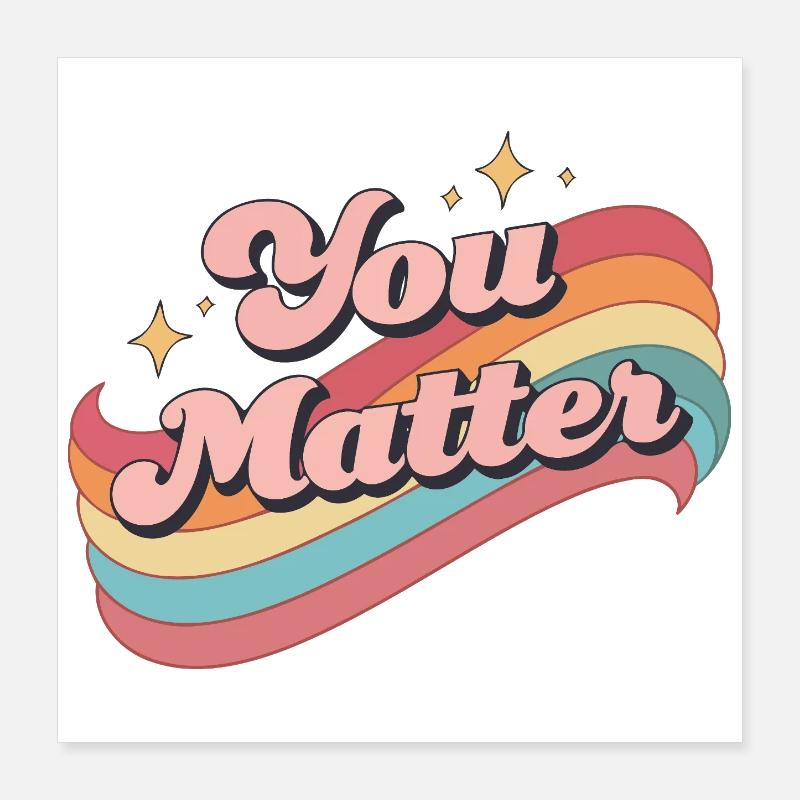 Du Zählst Retro Regenbogen Poster 40x40 cm